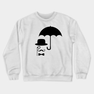 Gentleman under the umbrella caricature Crewneck Sweatshirt